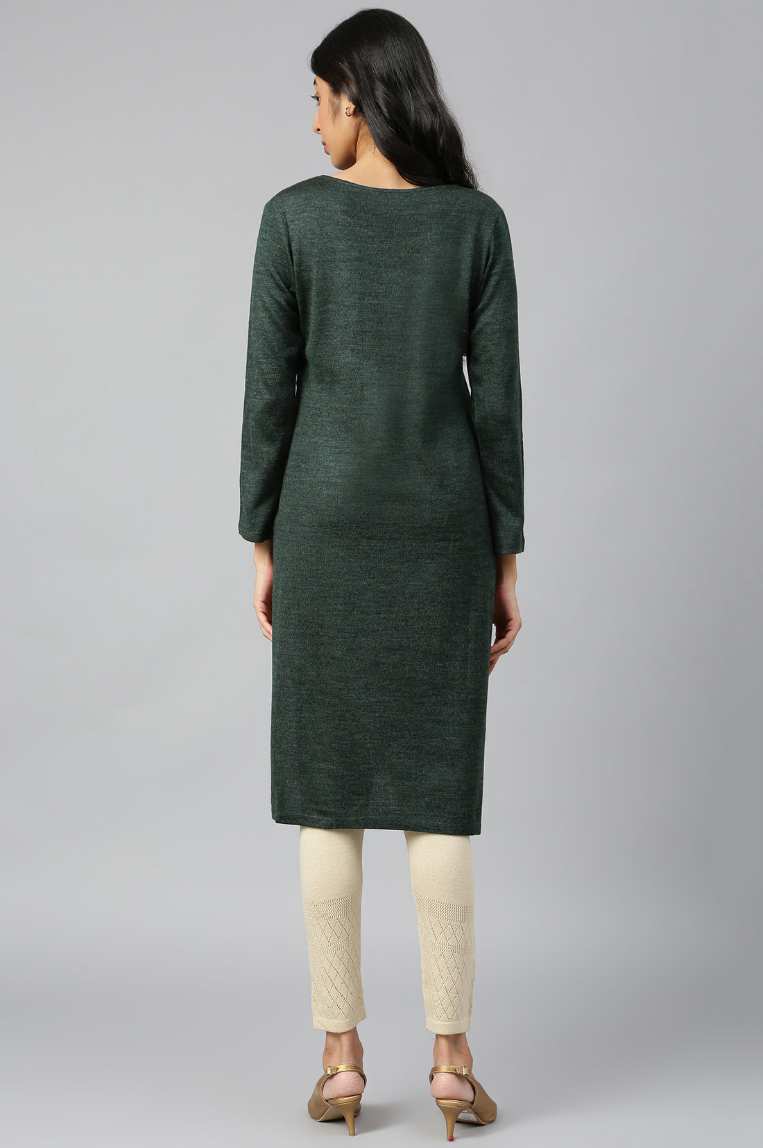 Green Winter kurta