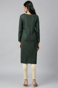 Green Winter kurta