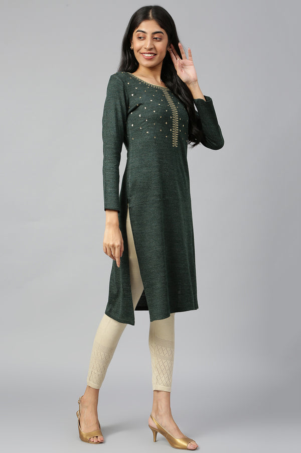 Green Winter kurta