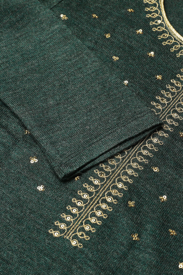 Green Winter kurta