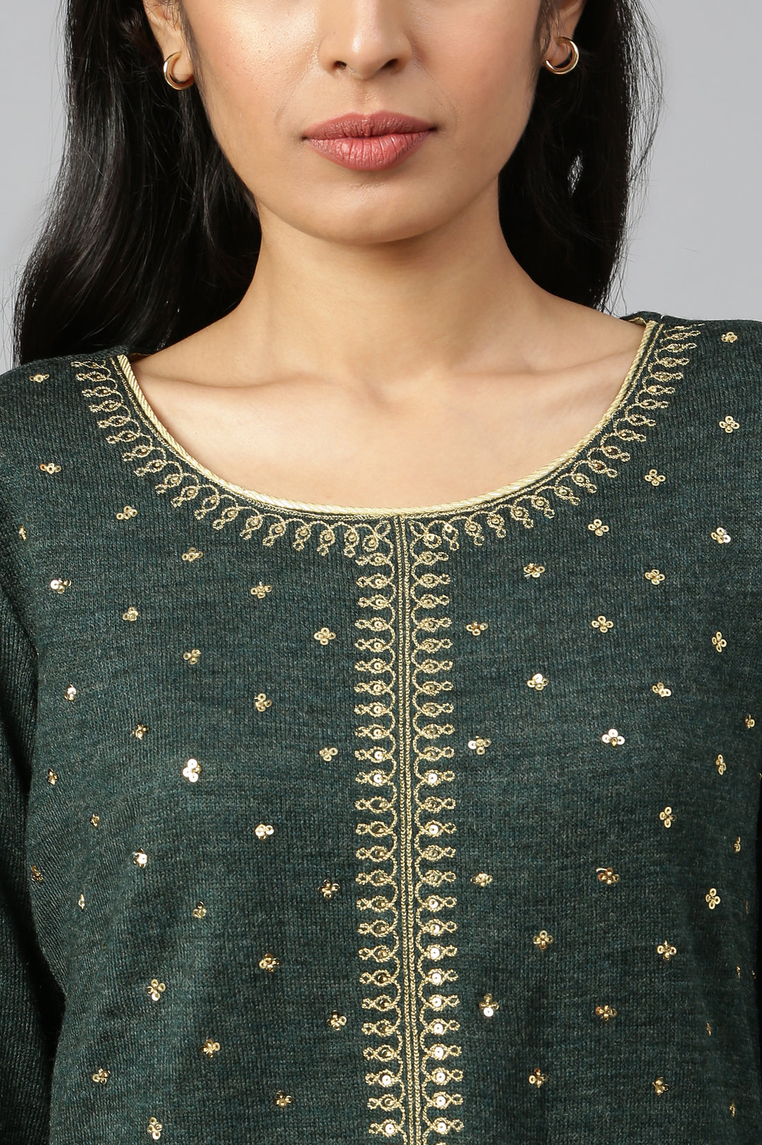 Green Winter kurta