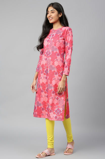 Pink Floral Print kurta