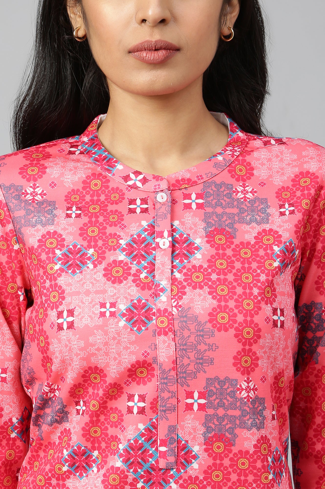 Pink Floral Print kurta