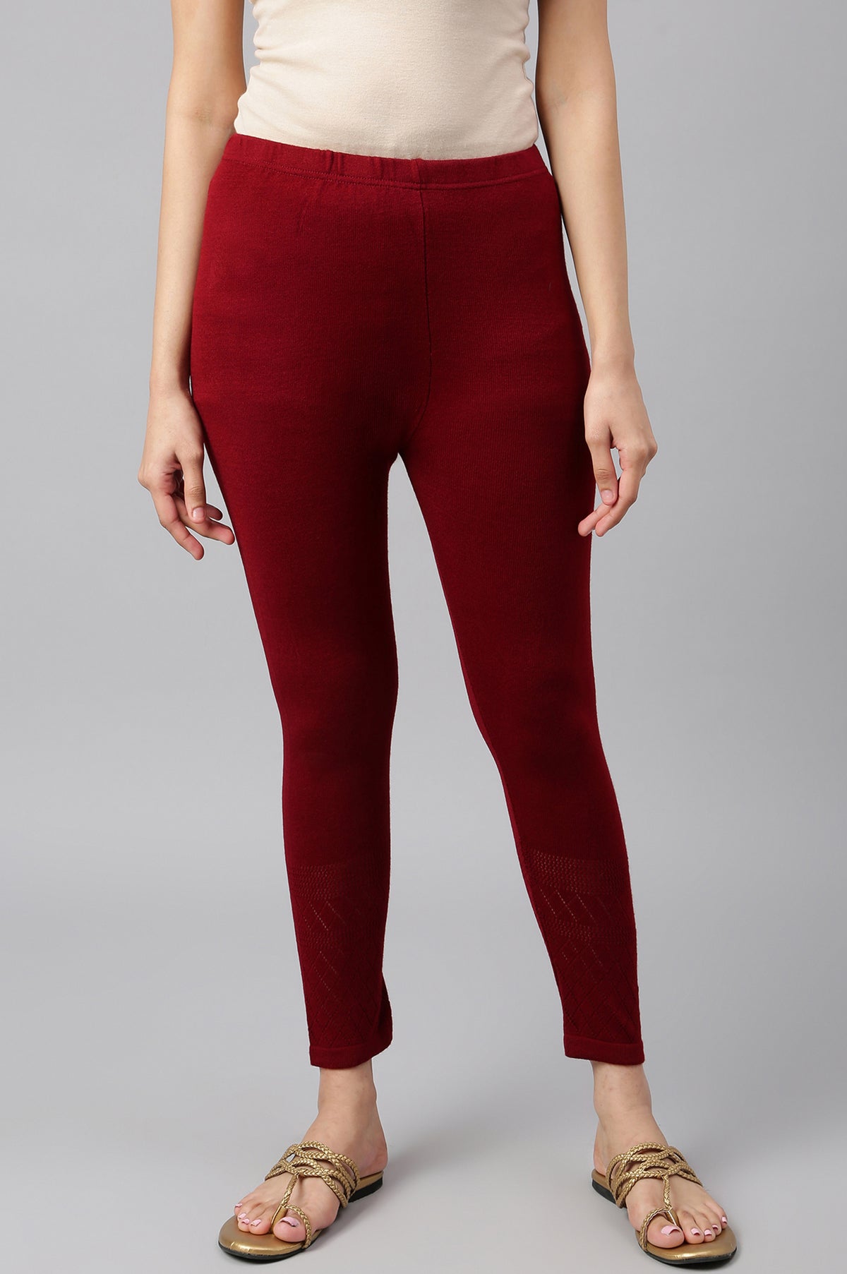 Deep Red Acrylic Tights - XS