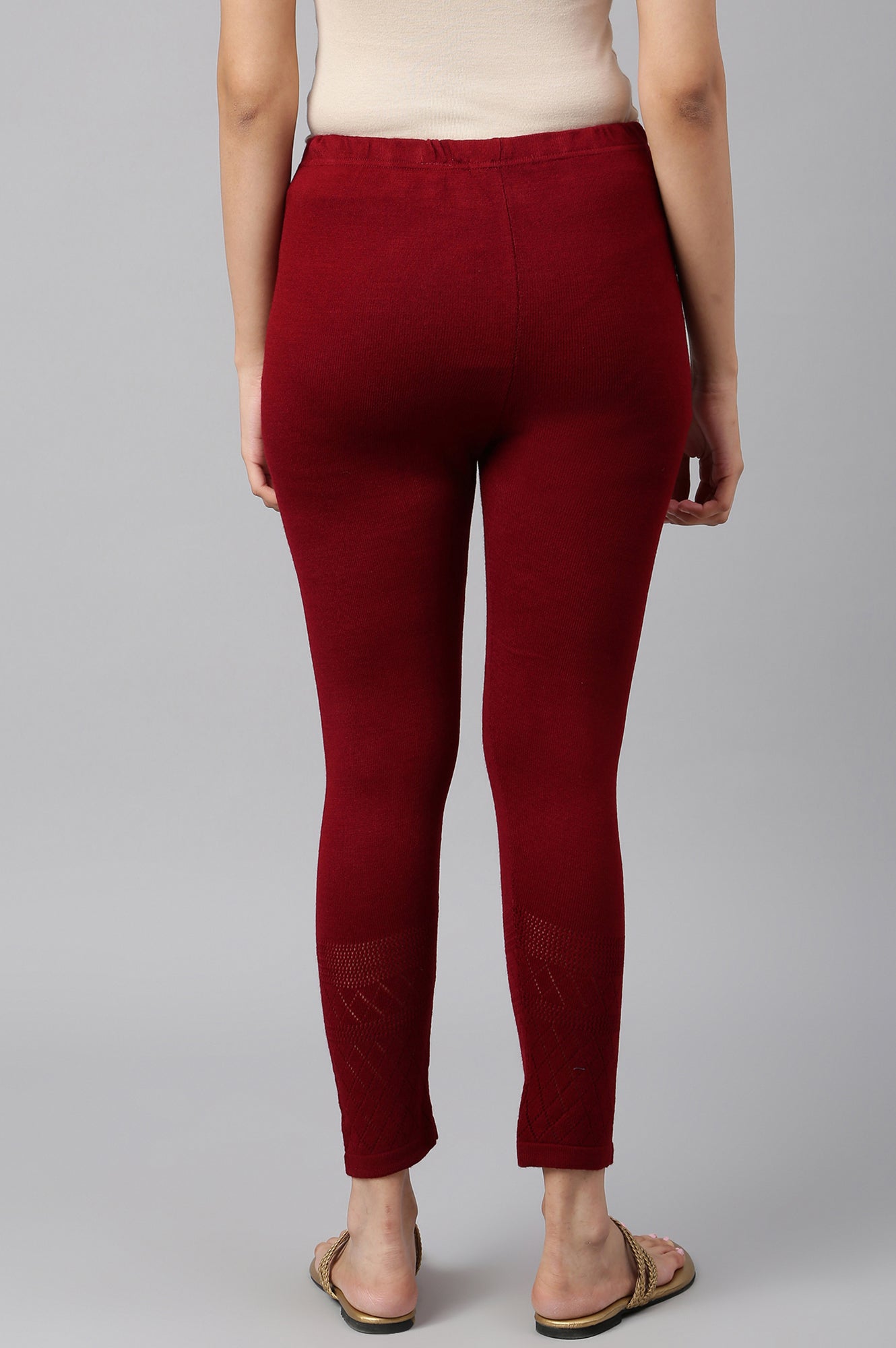 Deep Red Acrylic Tights