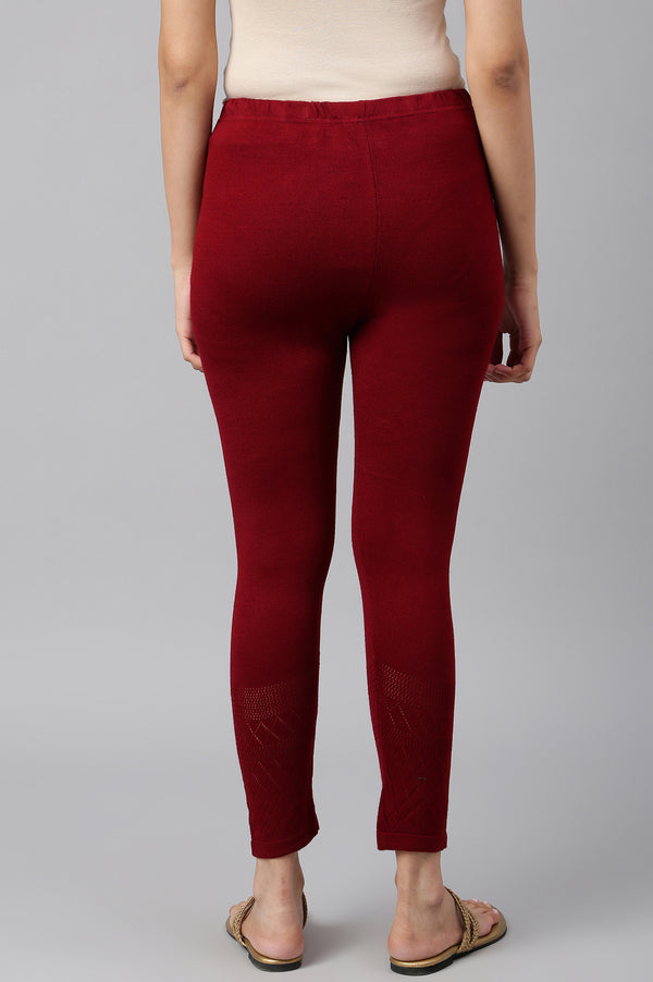 Deep Red Acrylic Tights