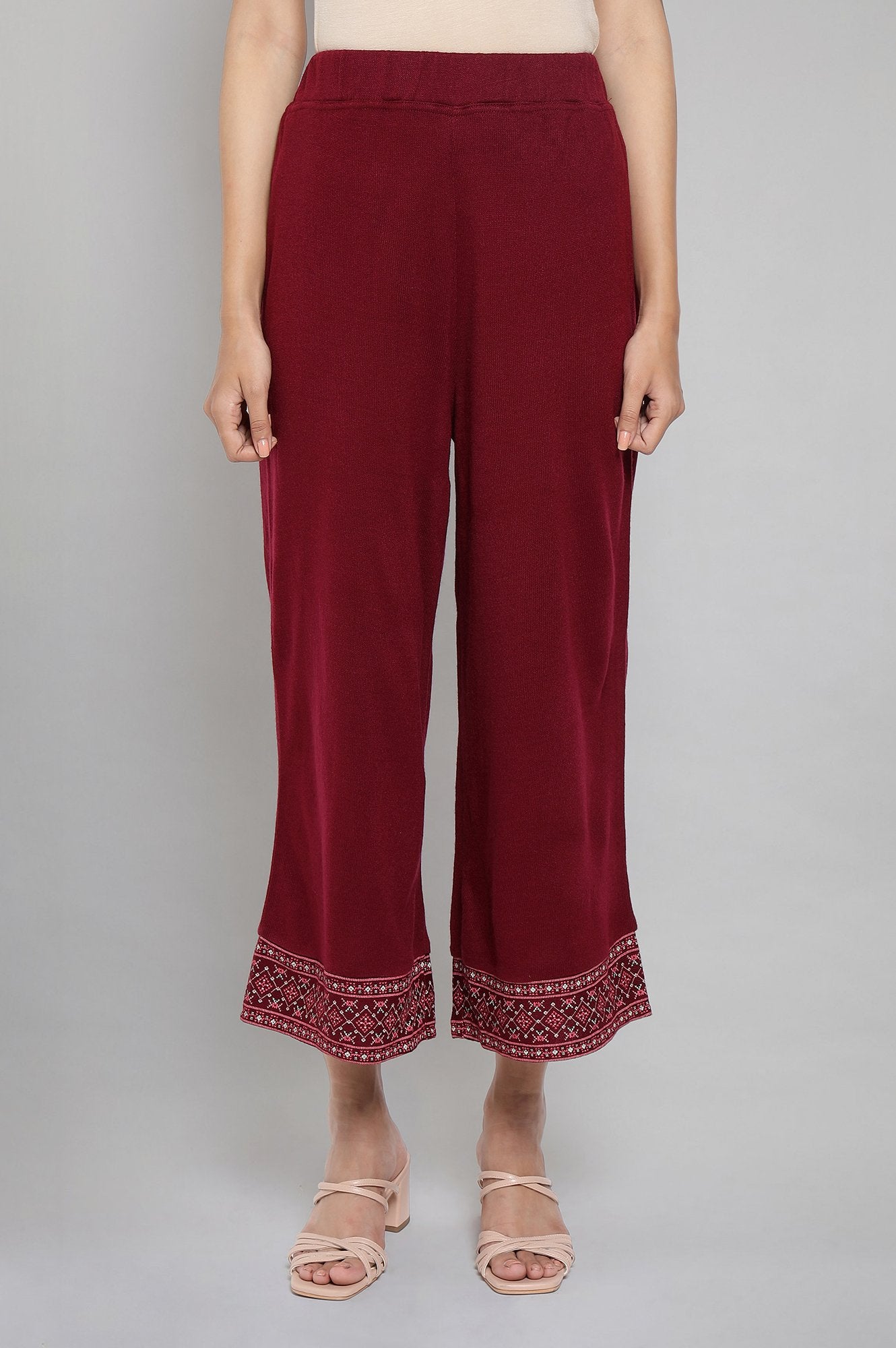 Maroon Solid Palazzo