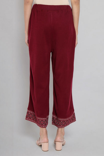 Maroon Solid Palazzo