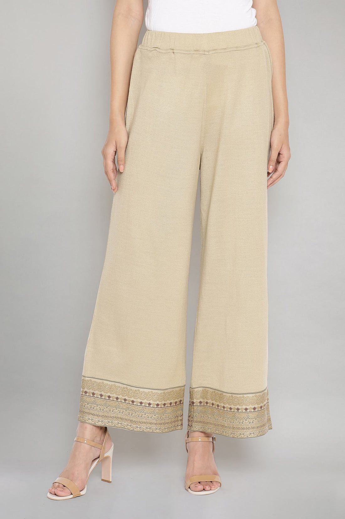 Buy Beige Festive Palazzo Pants Online for Woman Shop for Aurelia