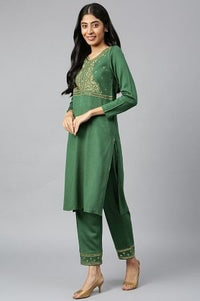 Green Winter kurta &amp; Palazzo Ethnic Set