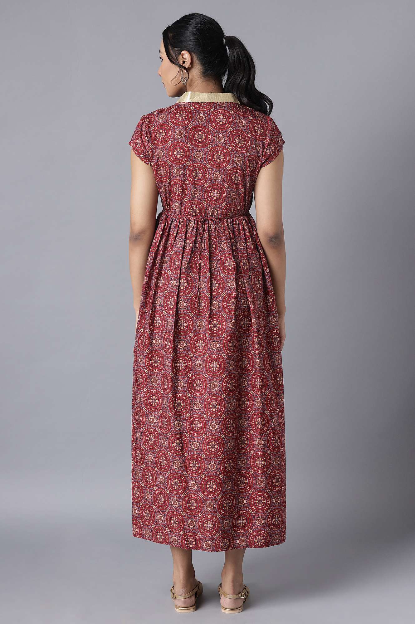 Brick Maroon Ethnic Dress