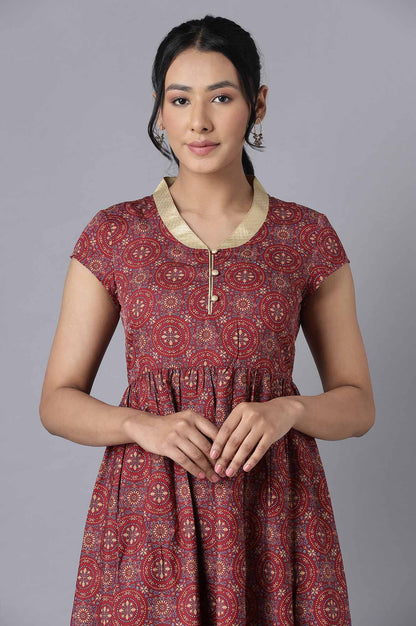 Brick Maroon Ethnic Dress