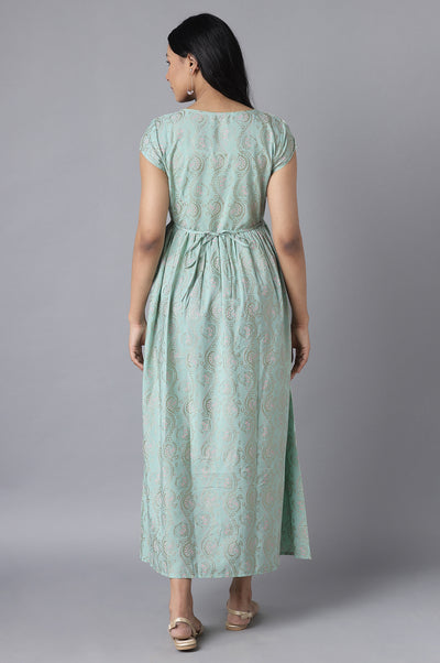 Green Maroon Ethnic Dress