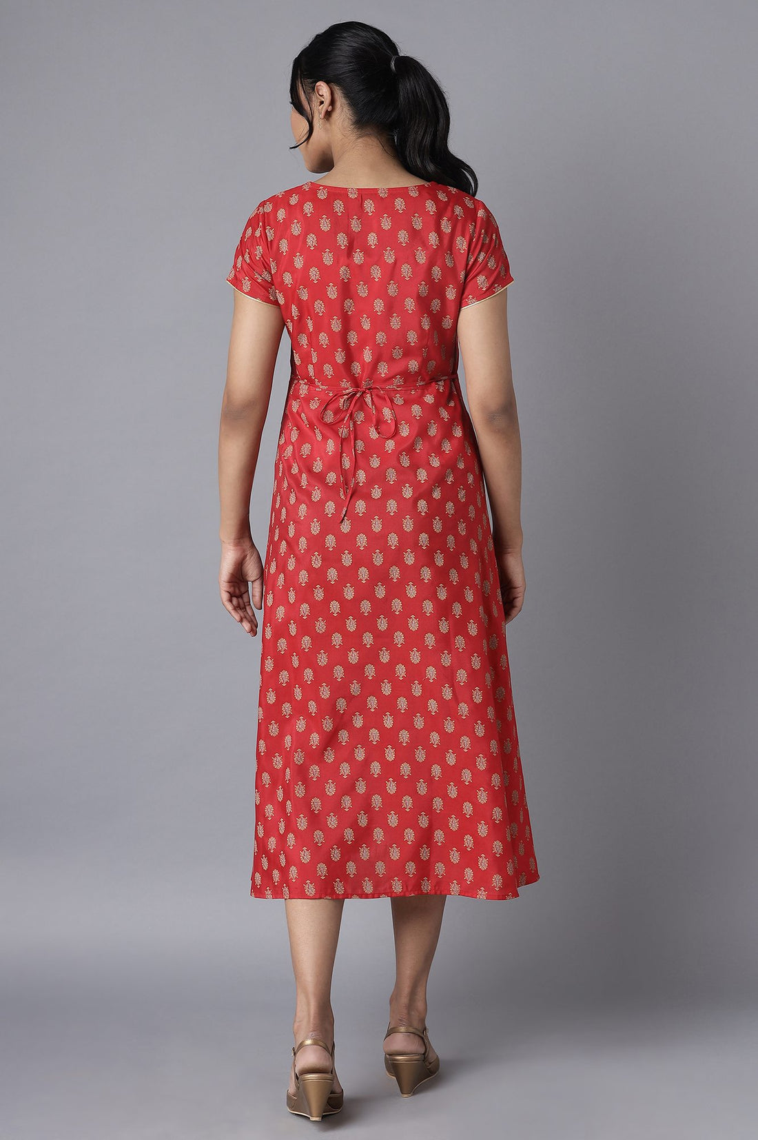 Red Embroidered Ethnic Dress