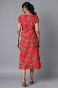Red Embroidered Ethnic Dress