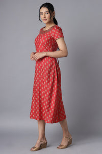 Red Embroidered Ethnic Dress