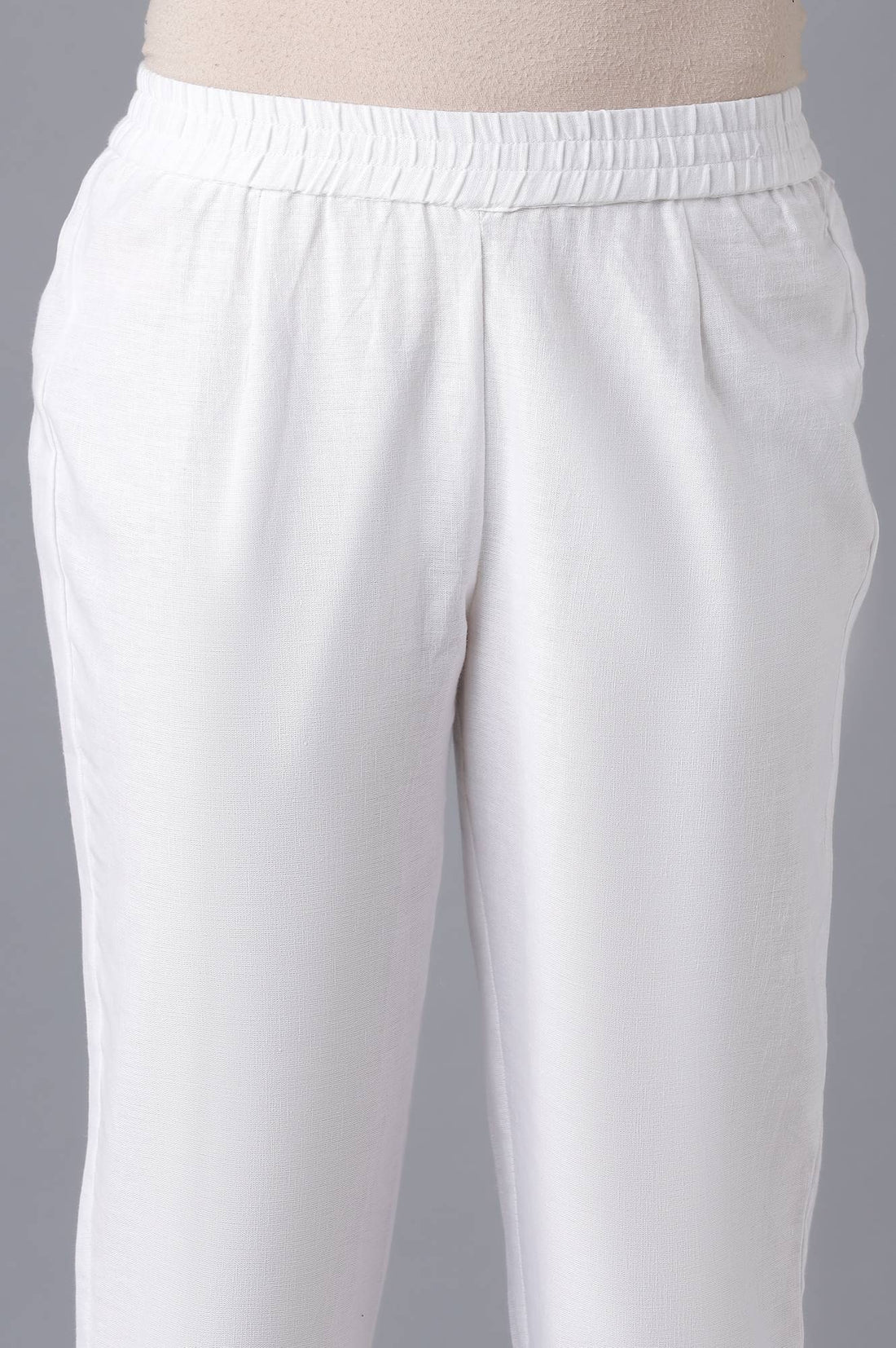 Pink Printed kurta-White Palazzo