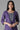 Purple Embroidered Mughal Print A line kurta Trousers Set