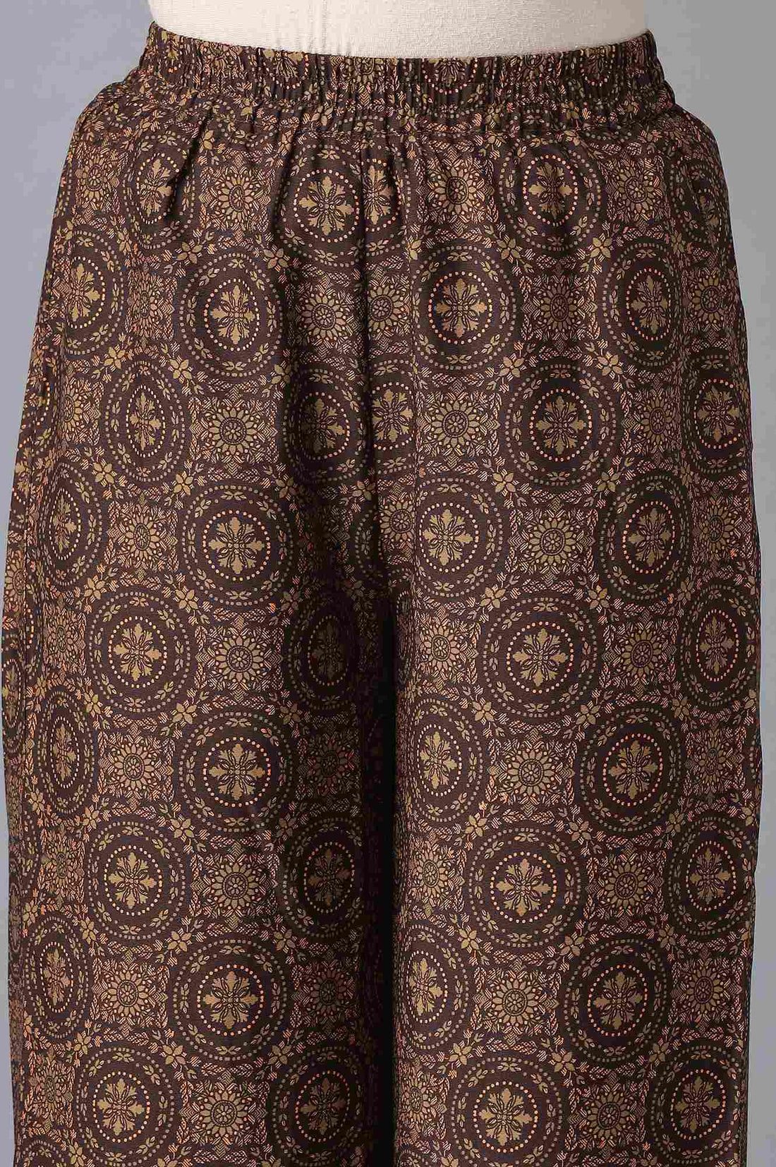 Orange Embroidered kurta-Brown Culottes