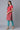 Red Glitter Print kurta-Green Trousers Set