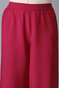 Brown kurta-Red Palazzo Set