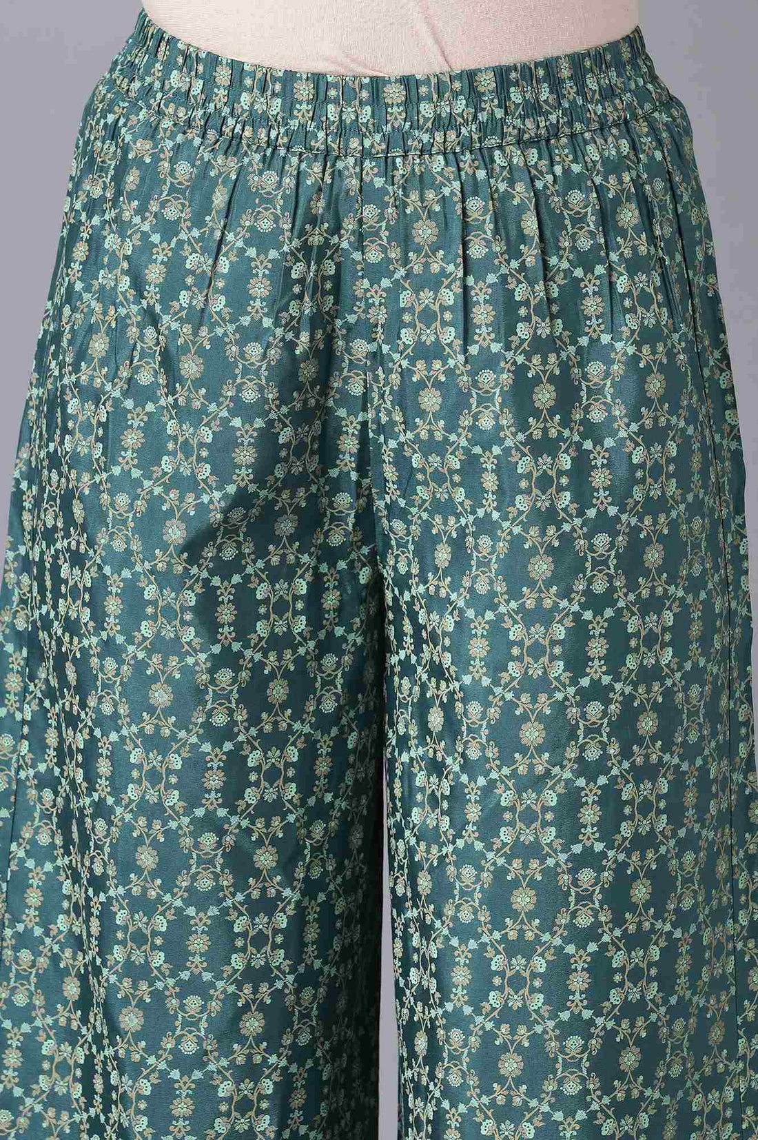 Green Embroidered kurta-Palazzo Set