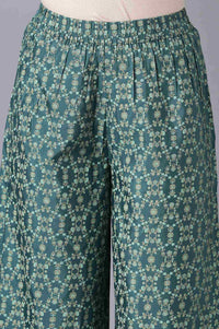 Green Embroidered kurta-Palazzo Set