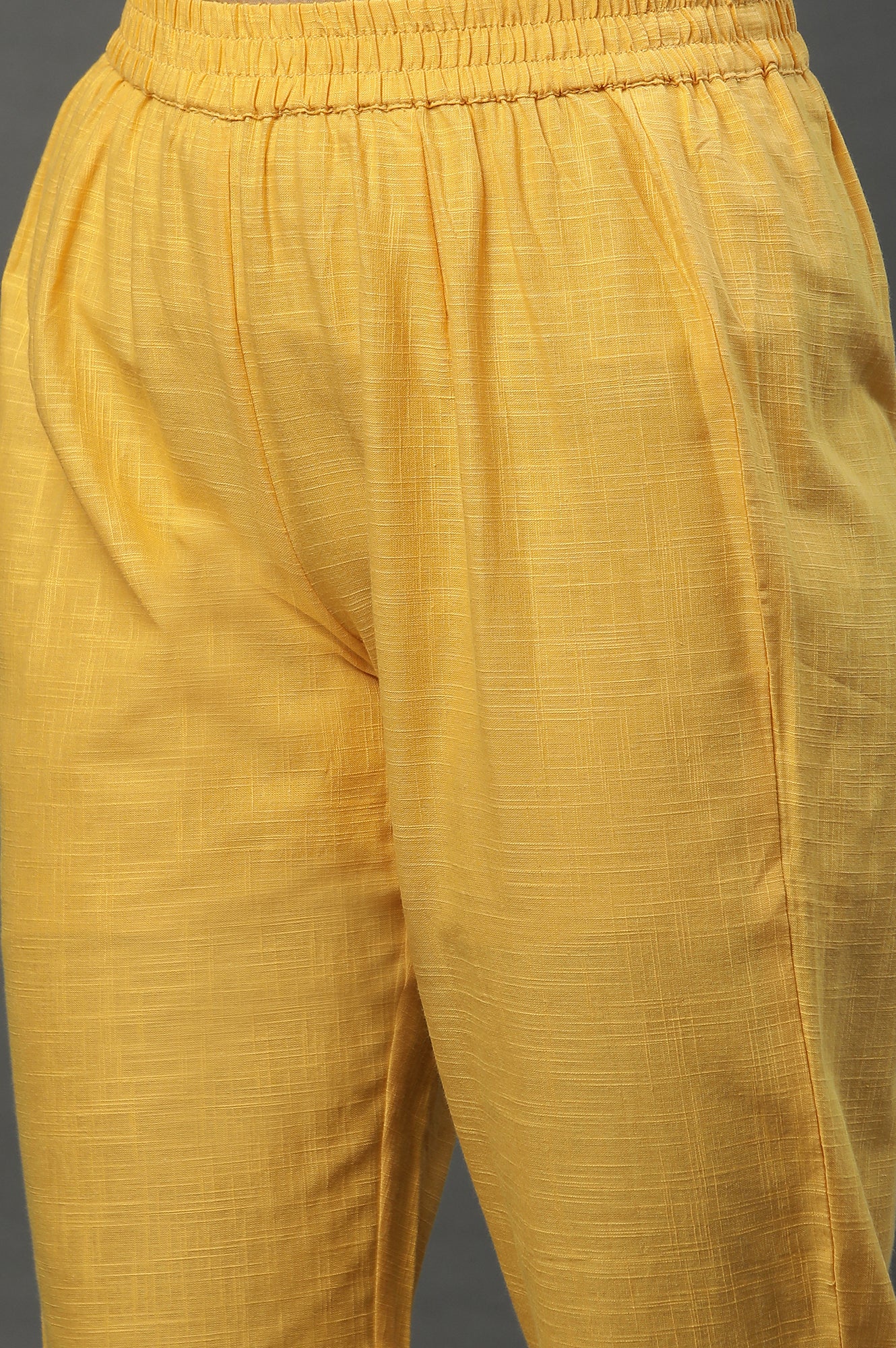 Yellow Embroidered Kurta-Palazzo-Golden Dupatta