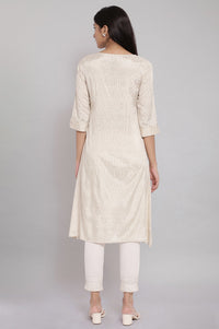Beige A-line Shantoon kurta