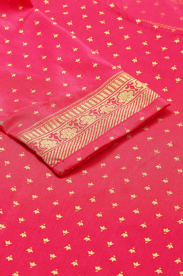 Pink Round Neck Printed kurta