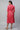 Pink Band Collar Printed Flared Dress