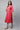 Pink Band Collar Printed Flared Dress