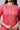 Pink Band Collar Printed Flared Dress
