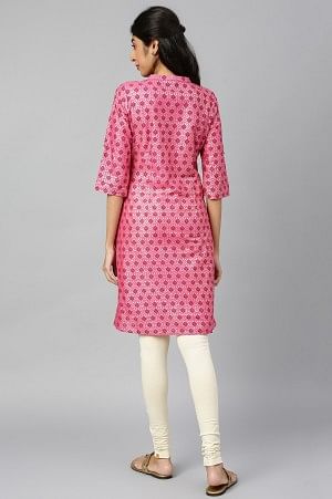 Pink Cotton A-Line Dress