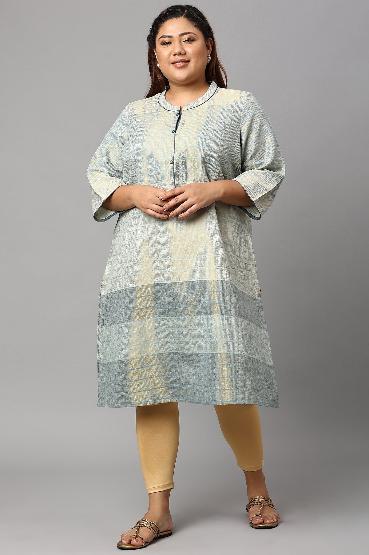 Surf Spray Dobby Straight Plus Size kurta - 4XL