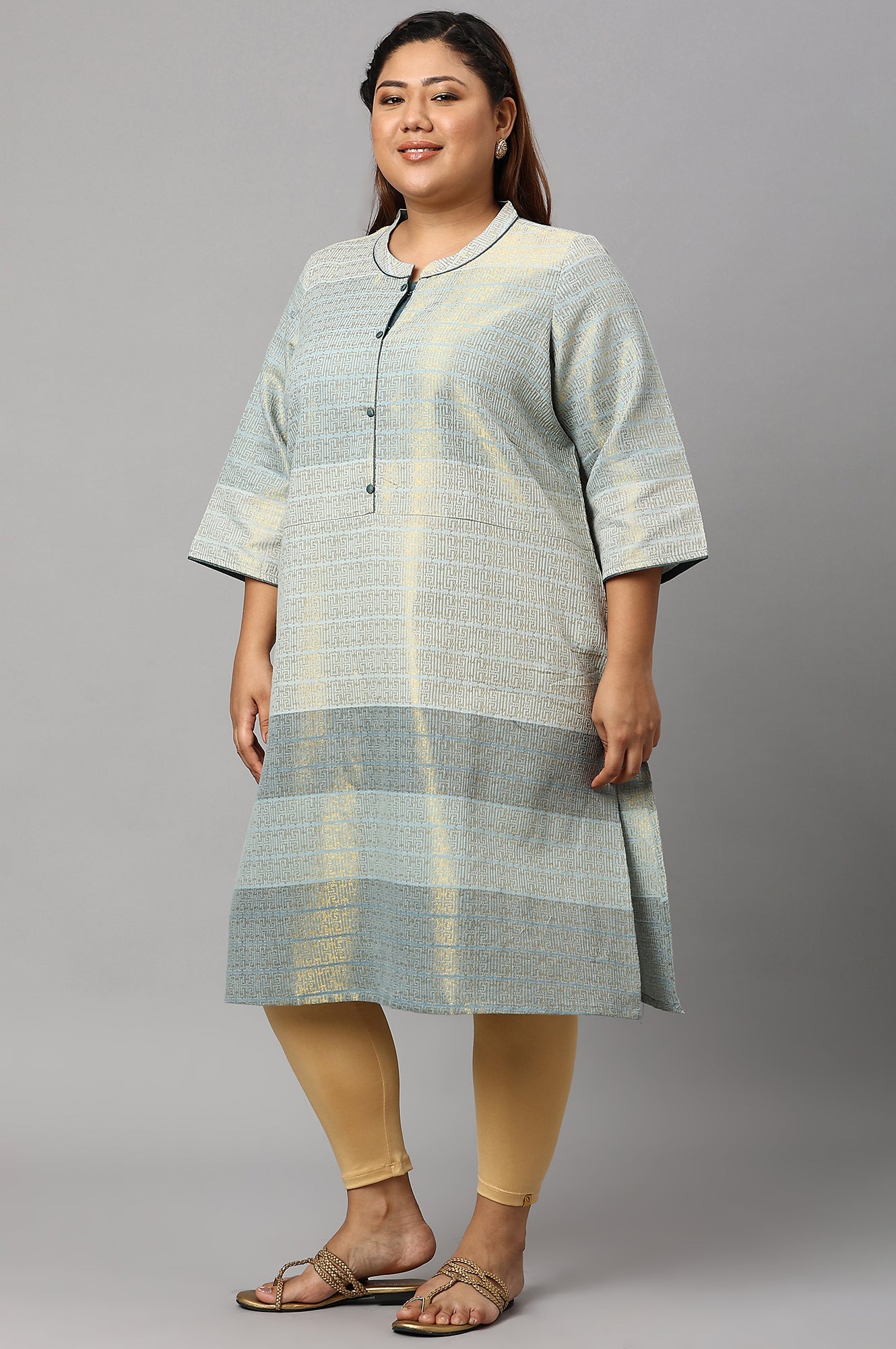 Surf Spray Dobby Straight Plus Size kurta