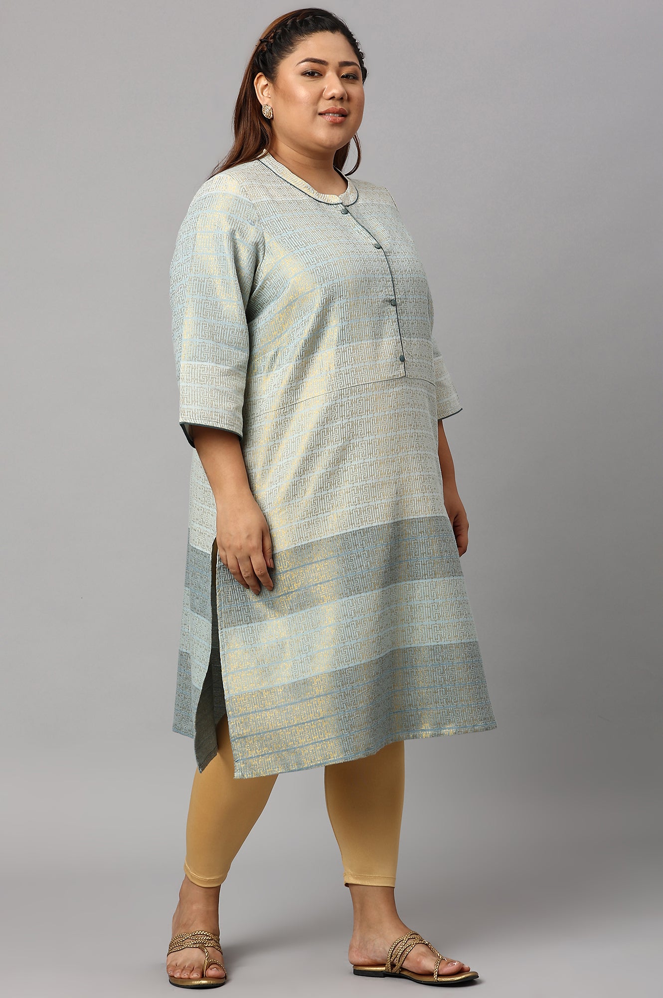 Surf Spray Dobby Straight Plus Size kurta