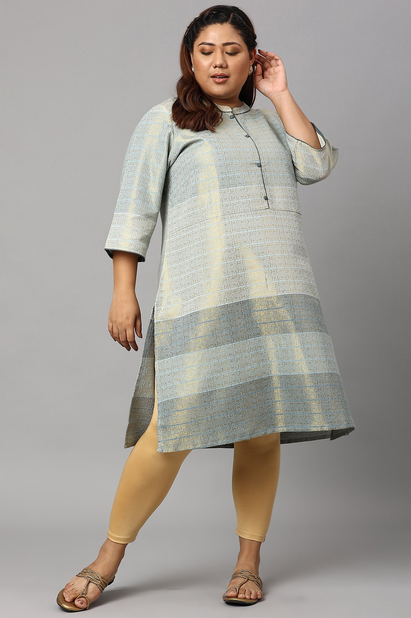 Surf Spray Dobby Straight Plus Size kurta