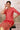 Red Foil Floral Printed Printed Sequined Mandarin Collar Straight Kurta