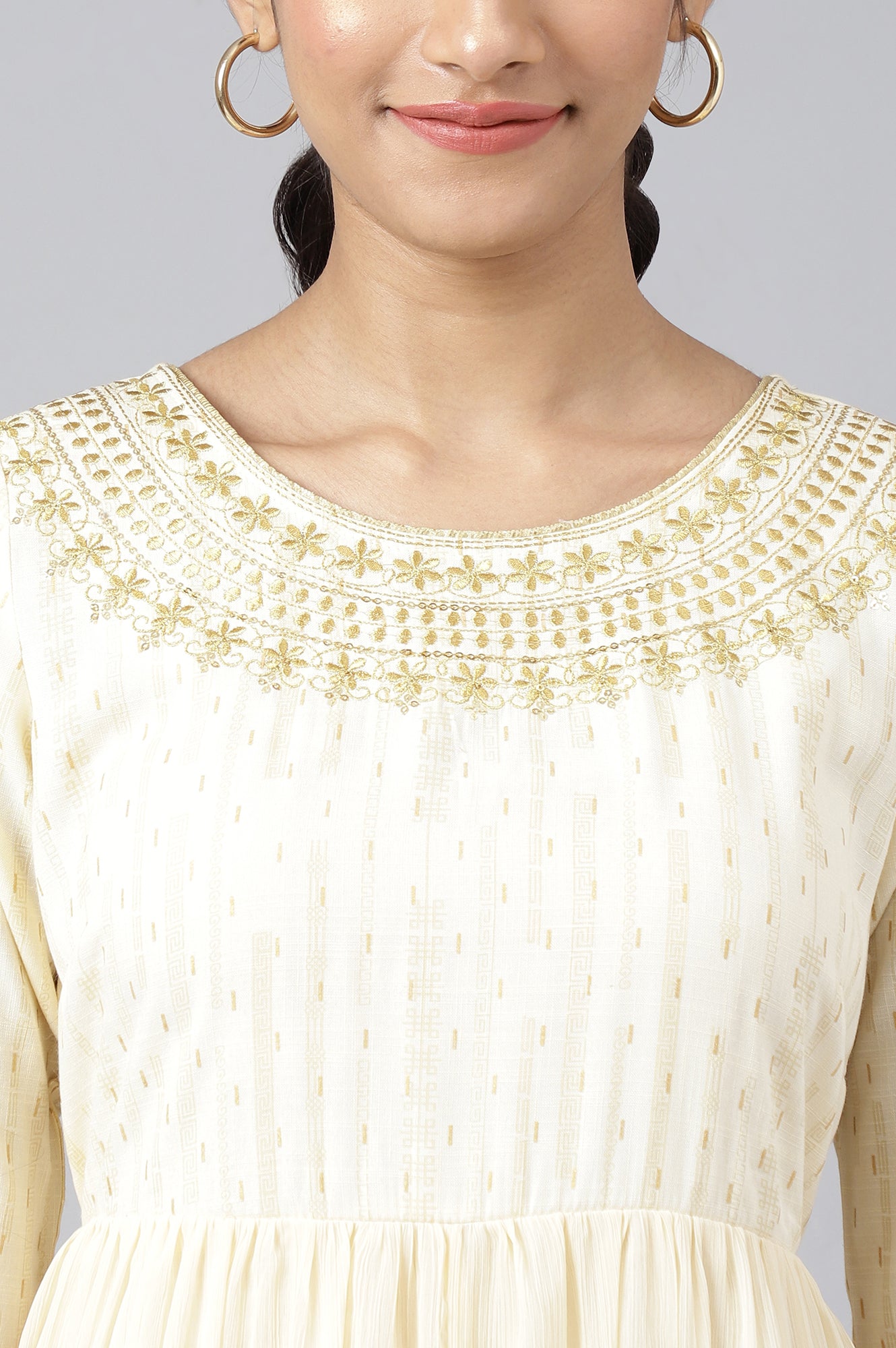 Buy Cream Chiffon Dress with Gold Embroidery Online for Woman | Shop for Aurelia Buy Cream Chiffon Dress with Gold Embroidery Online for Woman | Shop for Aurelia