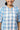 Pink and Blue Checker Print Dobby kurta