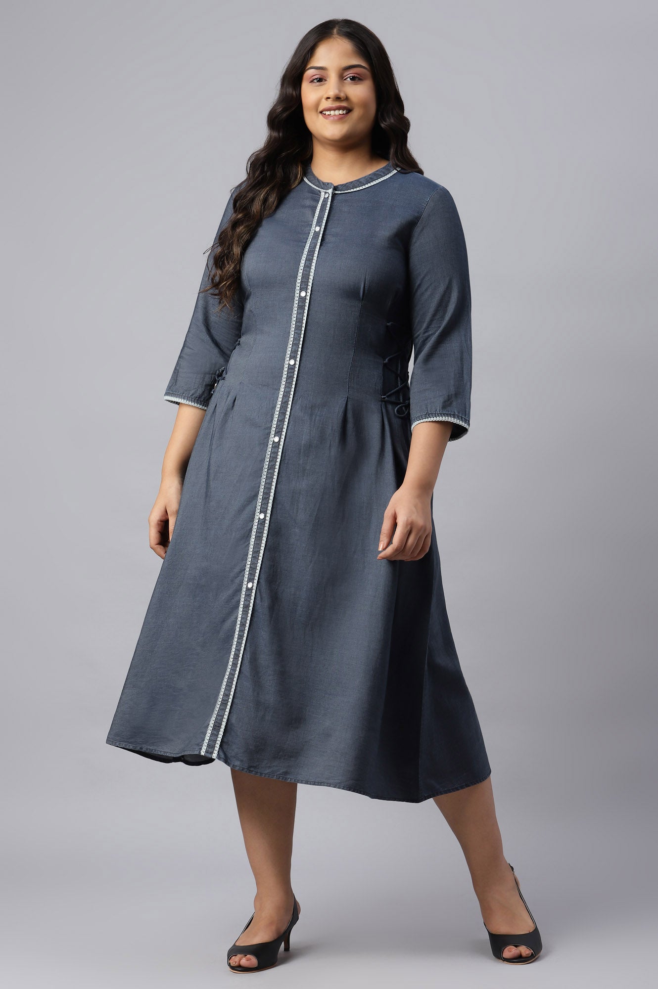 Blue Denim Plus Size Dress