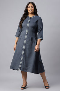 Blue Denim Plus Size Dress