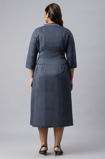 Blue Denim Plus Size Dress