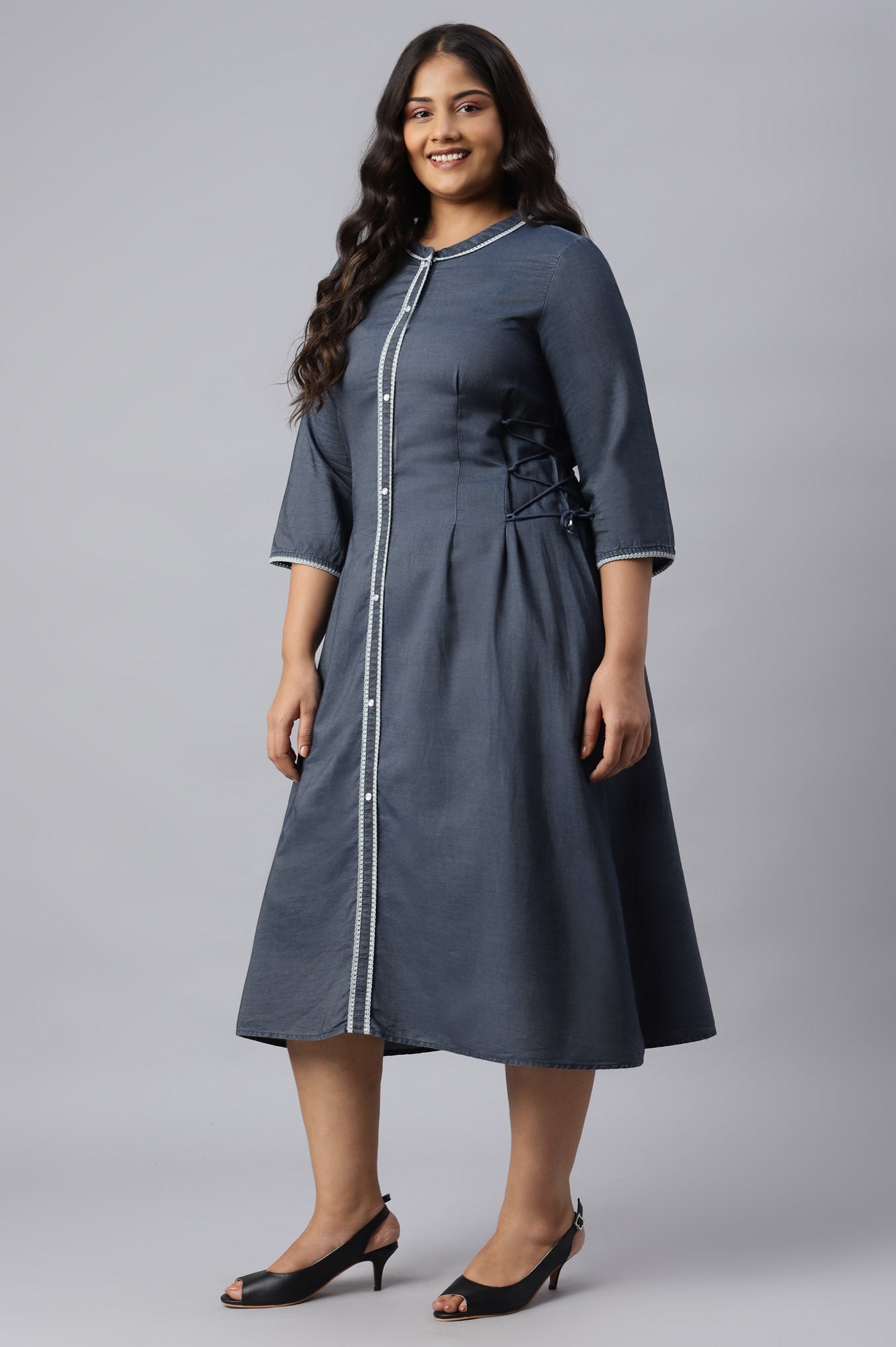Buy Blue Denim Plus Size Dress Online for Woman
