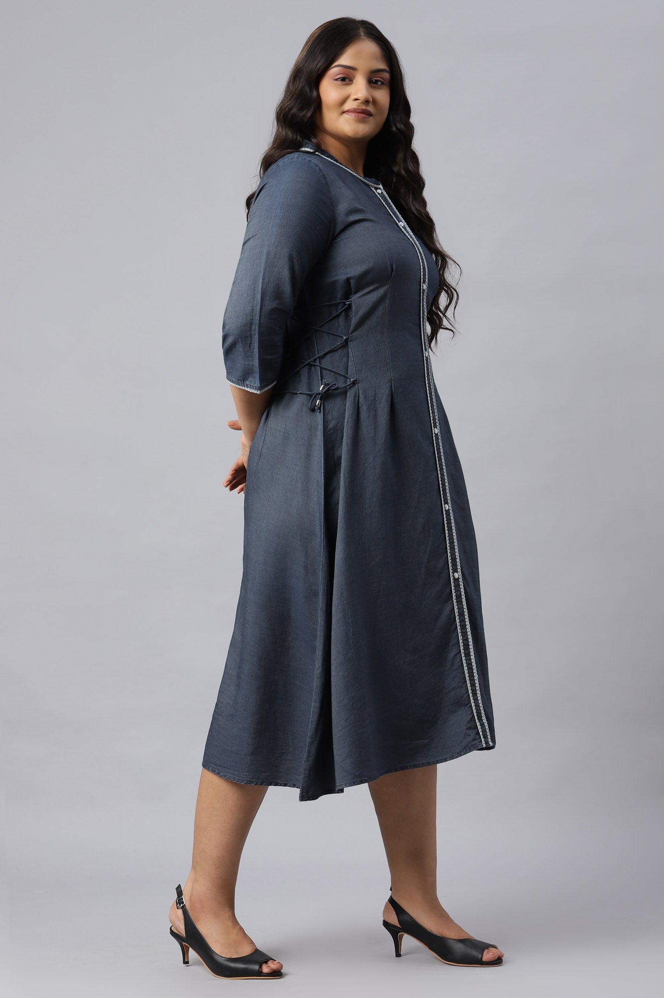 Blue Denim Plus Size Dress