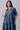 Dark Blue Floral Printed Plus Size Dress