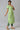 Green Stripe Print Cotton kurta with Side Buckle