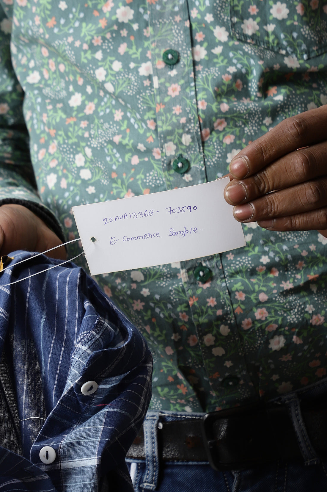 Blue Asymmetric Placement Kurta