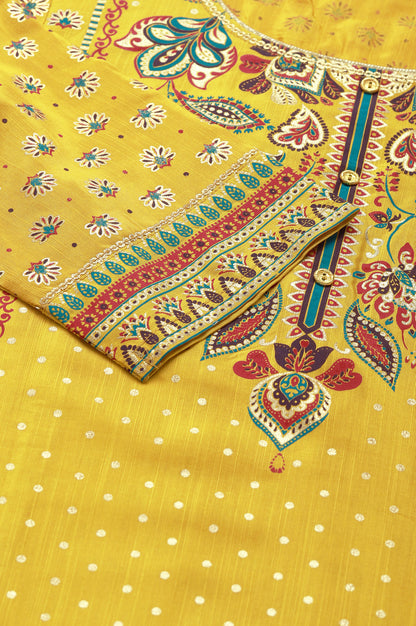 Yellow Floral Motif Sequin kurta